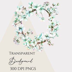 Kirschblütenkranz, Sakura-Blume Floral Clipart Pack, kommerzielle Lizenz enthalten.