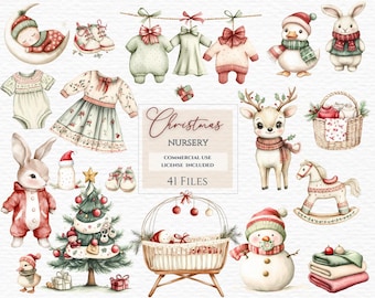 Christmas baby clothes clipart, Baby Shower Clipart, Clipart Watercolor, Nursery Decor, Baby Girl Clipart, Nursery Clipart, Baby Clothes Png