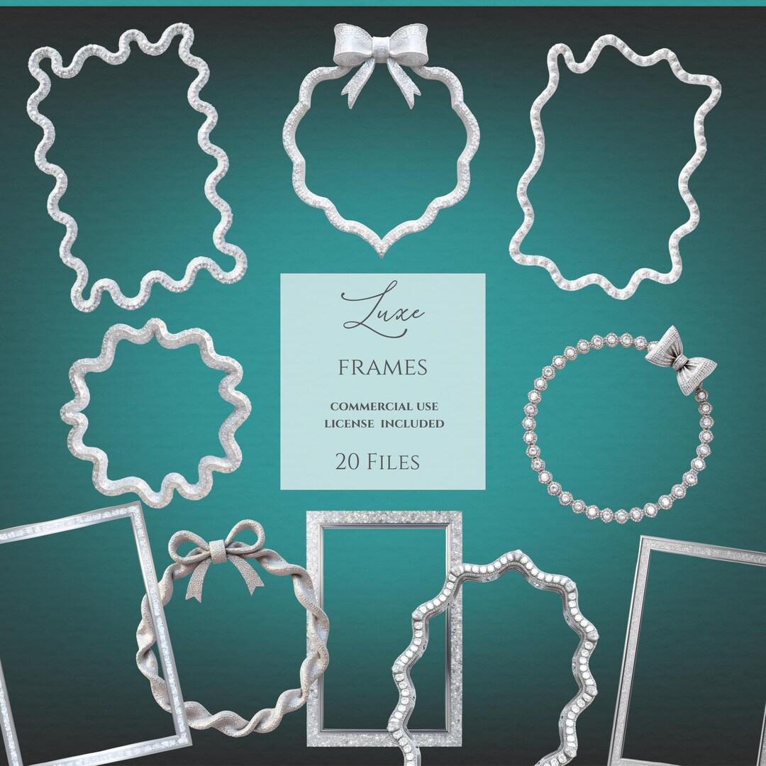 Rhinestone Clipart Frame Png, Sparkly Diamond Rectangle Frames, Wavy ...