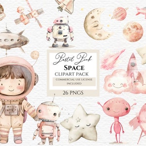 Espaço aquarela pastel. Espaço png, clipart de espaço, clipart de garota espacial, astronauta garota, clipart de espaço sideral, clipart de planetas.