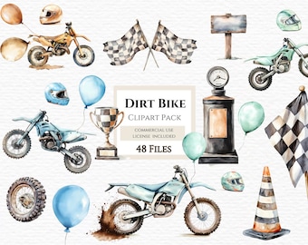 Dirt Bike Clipart, watercolor too fast birthday png, two fast birthday,Vintage Racing, Watercolor bike, Vintage Cute bike