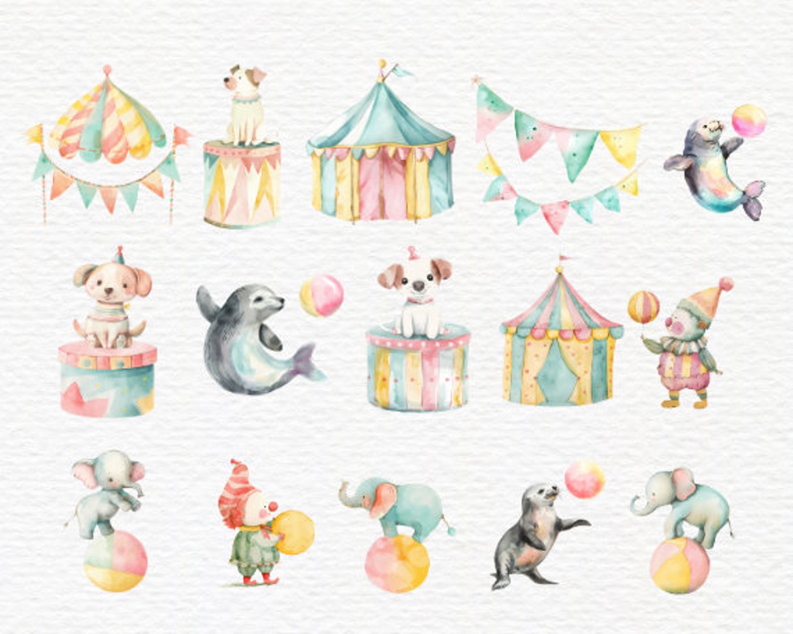 Circus Animals Png, Watercolor Carousel Clipart. Learn More in ...