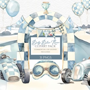 Rennauto Geburtstags-Clipart-Bundle, Aquarell Clipart, Autorennen Clipart, Rennautos Aquarell, Aquarell Rennauto, digitale Png-Dateien.