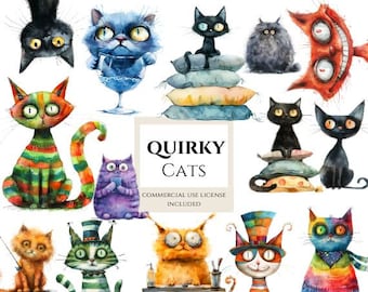 Imágenes prediseñadas de gatos originales, paquete de imágenes PNG de gatos graciosos. Más información en la descripción a continuación.