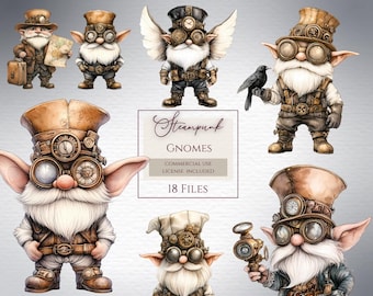 Steampunk gnome clipart, Steampunk Halloween, Steampunk Clique, Paper Dolls clipart, Steampunk Clipart, Ephemera Dolls, steampunk dwarf png