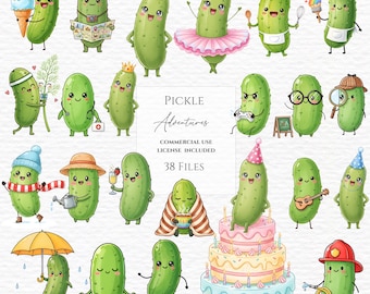 Happy pickle clipart Dill Pickle PNG, Pickle Party Png, Cucumber Clipart, big dill birthday Kawaii Food Clipart, Funny Pickle Clipart.