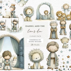 Daniel and the lions den clipart. Bible stories, bible studies png, Religion clipart, watercolor clipart, God clipart.