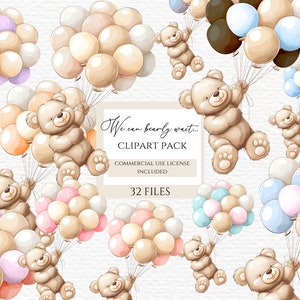 Bearly wait clipart, teddybeer, bearly wait, berendouche, berenbabyshower, teddybeerballonnen. Lees meer in de onderstaande beschrijving.