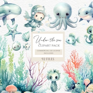 Onder de zee babyshower png, babyshower clipart, onder de zee png, oceaandieren, nautische illustraties. lees meer in de onderstaande beschrijving.