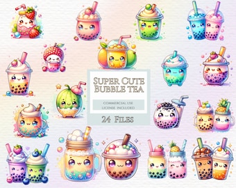 Bubble tea cute boba tea clipart boba tea milk tea Png, commercial use, digital download png images, watercolor clipart.