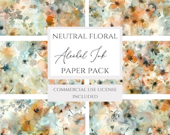 Abstrakte Hintergründe, digitale Papierpackung, Alkohol Tinte Kunst, Blumenhintergrund, Einladungspapier, neutrale farben, botanische Papiere, Download