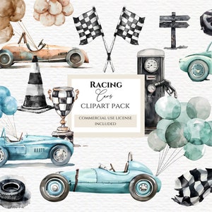Racewagen clipart, vintage racen, aquarel auto's, vintage schattige auto's, aquarel raceauto, digitale png-bestanden. Lees meer in de onderstaande beschrijving.