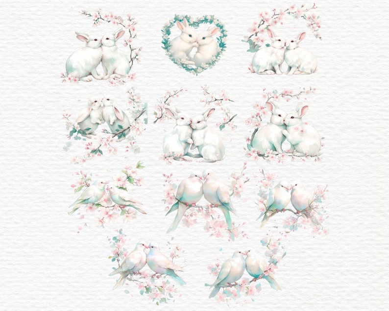 Love Birds Clipart Png, Valentine Watercolor Clipart Png, Couple Birds ...