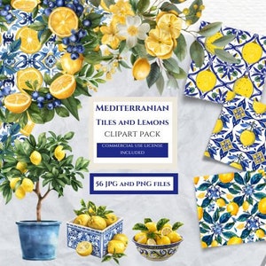 Mediterranean clipart, Watercolor Clipart, Mediterranean Tile, Mediterranean Art, Vacation Clipart, Mediterranean Png