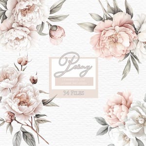 Blush Pfingstrose Clipart, Aquarell Blush, Blush Blumen, Blush Pfingstrose, Pfingstrose Clipart, Blush, Vintage Pfingstrose, Blumen Clipart, Hochzeit Clipart.