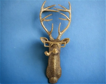 Bronze Animal Head Wall Decor Figurines | Vintage Wall Decor | Animal Head Hooks | Brass Animal Head Hangers | Housewarming Gift |
