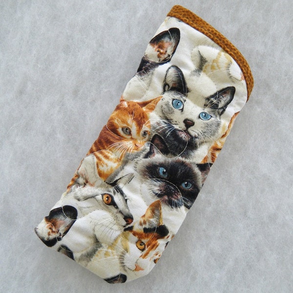 Quilted Eyeglass/Sunglass case - Realistic Cats
