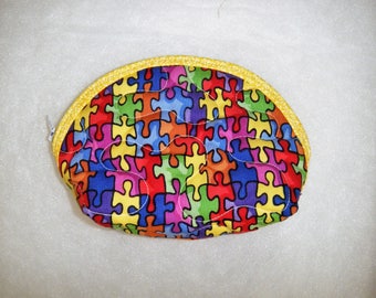 Small Quilted Purse - Puzzle Pieces