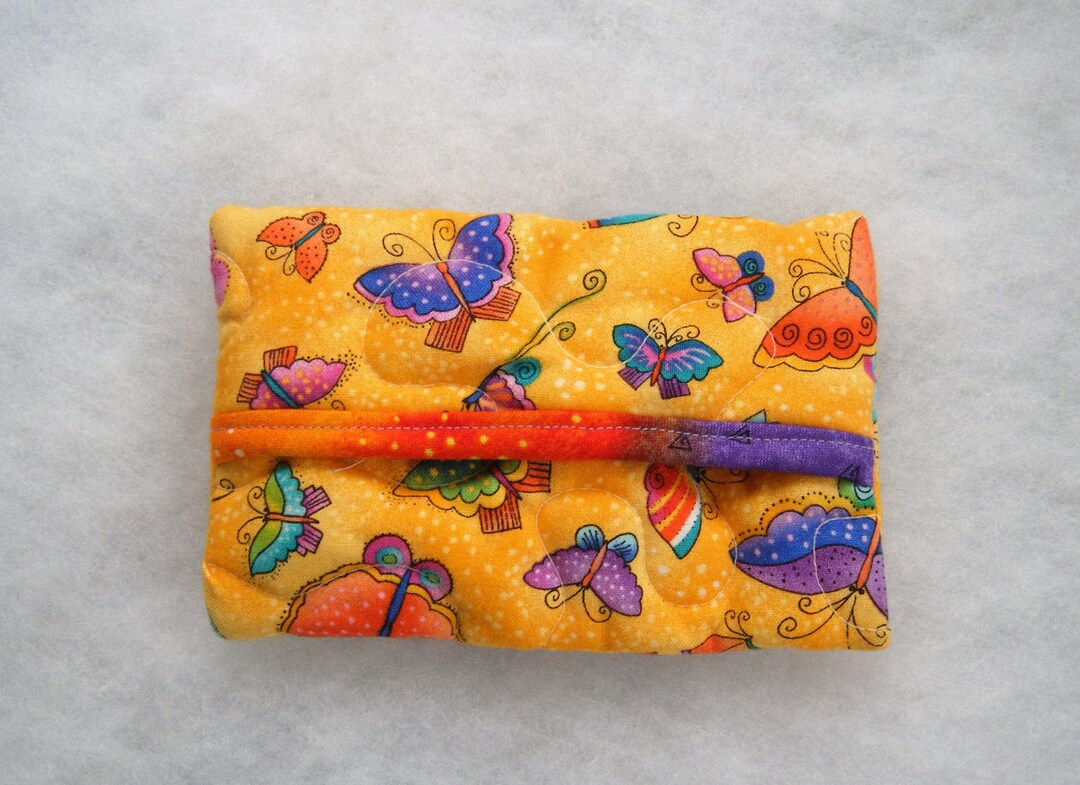 Quilted Tissue Holder Laurel Burch Butterlfies Etsy