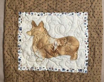 CORGI - Quilted Dog throw pillow 16”