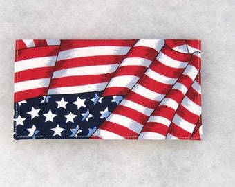 Checkbook Cover - American Flag print