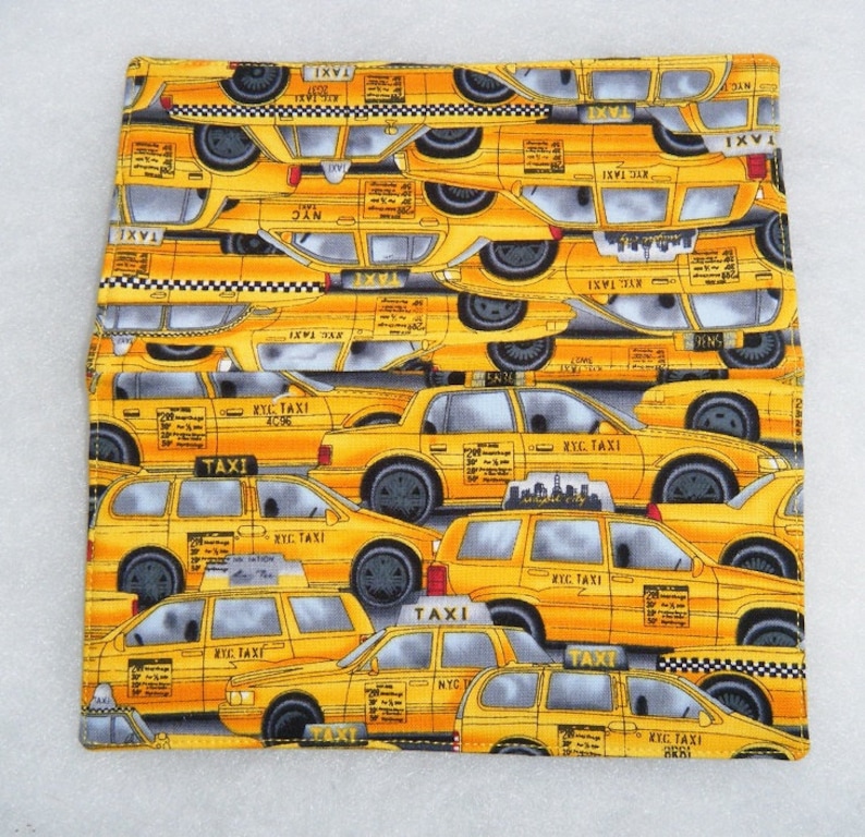 Checkbook Cover NYC taxi cabs | Etsy