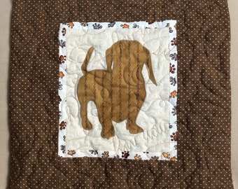 DACHSHUND - Quilted Dog pillow 16”