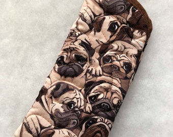 Quilted Eyeglass/Sunglass case - PUGS2