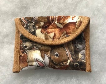 Quilted Card Holder - Bunnies bunny rabbits