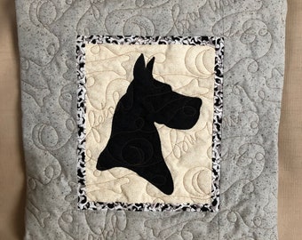 GREAT DANE - Quilted Dog pillow 16 inches