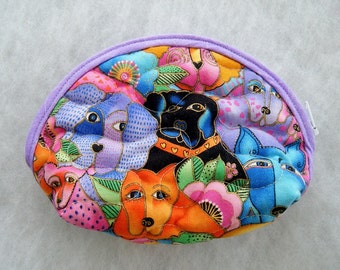 Small Quilted Purse - Laurel Burch DOG canine