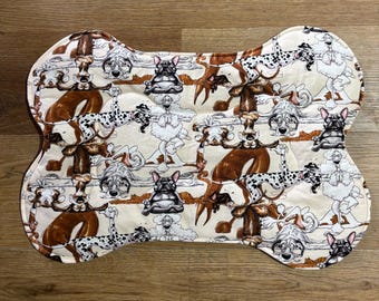 Dog placemats reversible mats - Yoga Dogs silly dogs