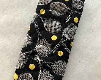 Quilted Eyeglass/sunglass case - Tennis racquets
