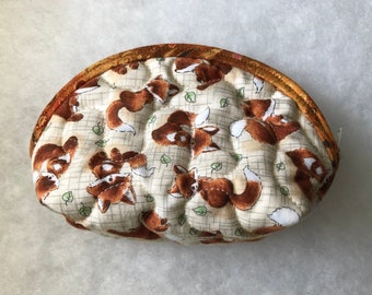 Foxes - small quilted purse