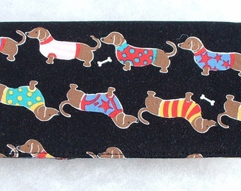 Dachshunds with sweaters - Checkbook cover