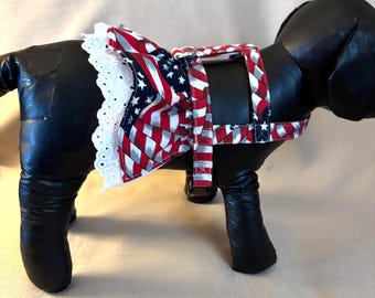 Mädchen Hundegeschirr - Amerikanische Flagge Stars and Stripes
