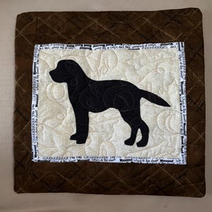Labrador Retriever black - Quilted Dog pillow 16”