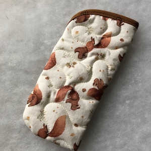 Squirrels - Quilted Eyeglass/Sunglass case