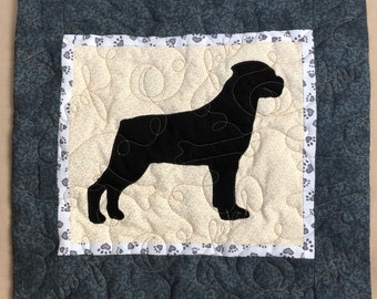 ROTTWEILER rottie- Quilted Dog throw pillow 16 inches