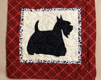 SCOTTY Scottish Terrier - Quilted Dog throw pillow 16 inches