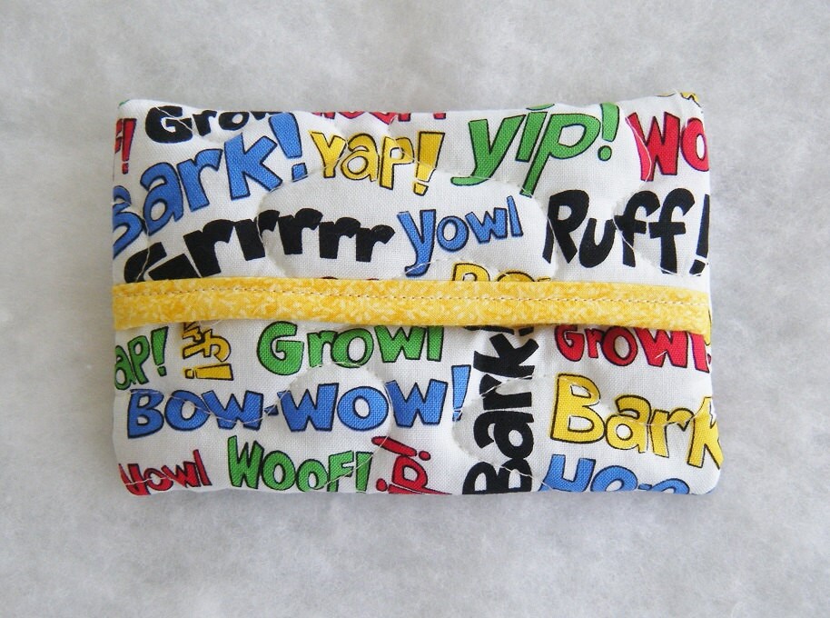 Tissue Holder Quilted Dog Talk Etsy