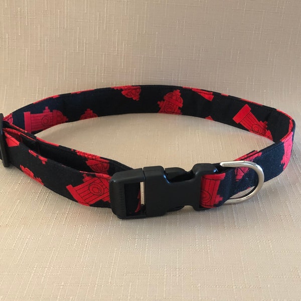 Red Fire hydrants handmade - Dog Collar