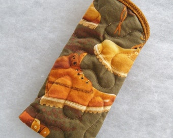 Quilted Sunglass/Eyeglass Case - Work Boots