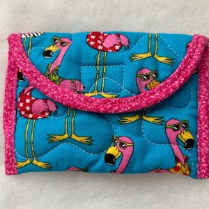 Porta-cartões - Flamingos em camisas havaianas - último