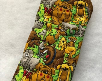 Quilted Eyeglass/Sunglass case - Doggy world2