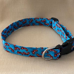 Crabs on blue - Dog Collar