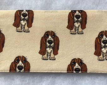 Basset Hound #3 tan - checkbook cover