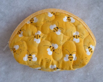 Bumblebees - small quilted purse