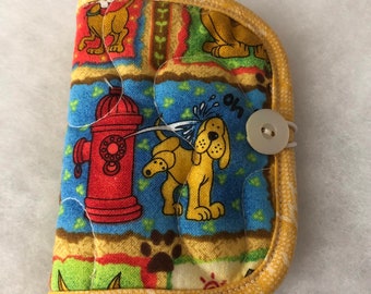 Quilted needle book organizer - doggy world