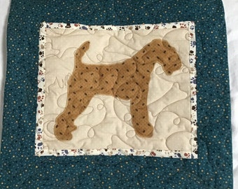 AIREDALE - Quilted Dog pillow 16 inches